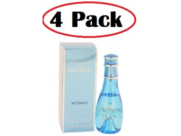4 Pack of COOL WATER by Davidoff Eau De Toilette Spray 1 oz