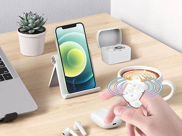 Remote App & Phone Control Ring with Charging Case (White)