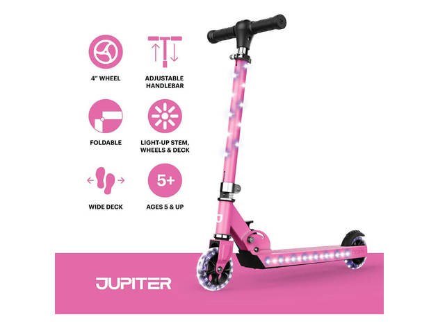 Jetson JJUPPNK Jupiter Kick Scooter With LED Lights - Pink