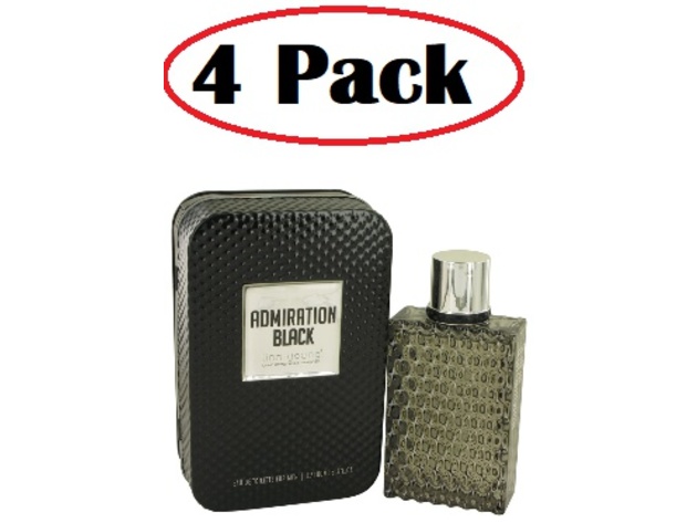 4 Pack of Admiration Black by Linn Young Eau De Toilette Spray 3.3 oz