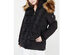 Madden Girl Juniors' Hooded Faux-Fur-Trim Puffer Coat Black Size Large