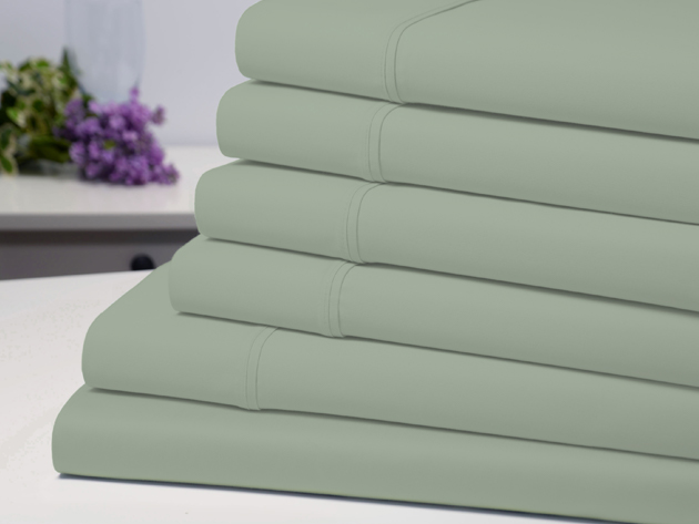 6-Piece Bamboo-Blend Comfort Luxury Sheet Set (Sage/Queen)