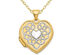 14K Yellow Gold Heart Locket Pendant Necklace with Chain