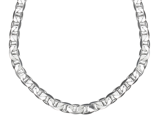 Mens Necklace Anchor Chain 22 Inches in Sterling Silver .925