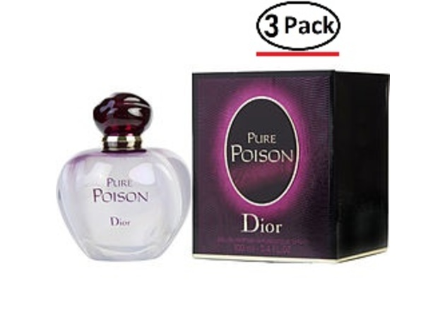 PURE POISON by Christian Dior EAU DE PARFUM SPRAY 3.4 OZ for WOMEN ---(Package Of 3)