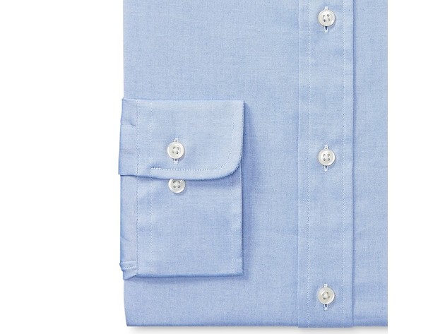 Polo Ralph Lauren Men's Slim-Fit Blue Solid Dress Shirt Navy Size 34-35