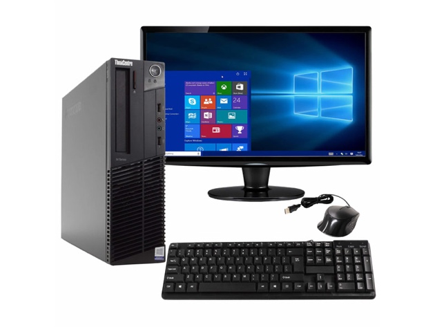 ThinkCentre M82 Desktop PC, 3.2GHz Intel i5 Quad Core Gen 3, RAM, 250GB SATA HD, Windows 10 Home 64 BRAND NEW 24” Screen (Renewed) | Entrepreneur