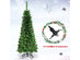 Costway 4.5ft Pre-Lit Hinged Pencil Christmas Tree 150 White Lights - Green