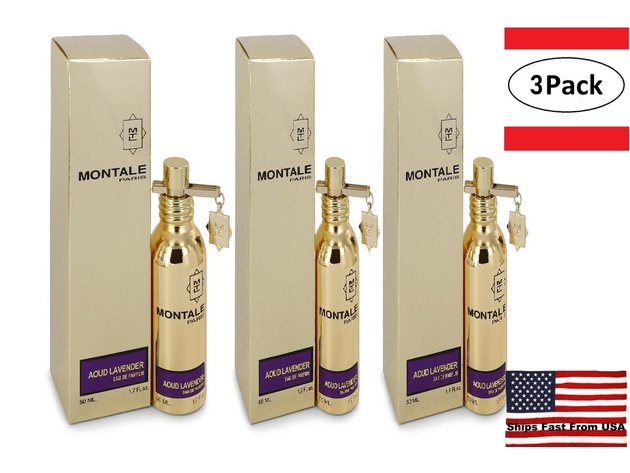 3 Pack Montale Aoud Lavender by Montale Eau De Parfum Spray (Unisex) 1.7 oz for Women