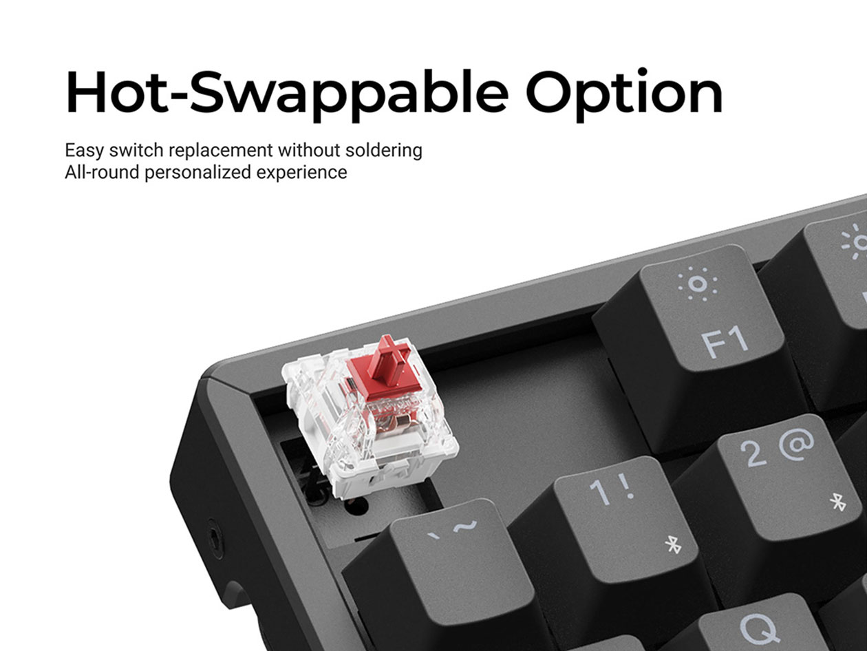 K8 QMK Wireless Mechanical Keyboard RGB Backlight Aluminum Frame (Hot-Swappable) - Brown Switch