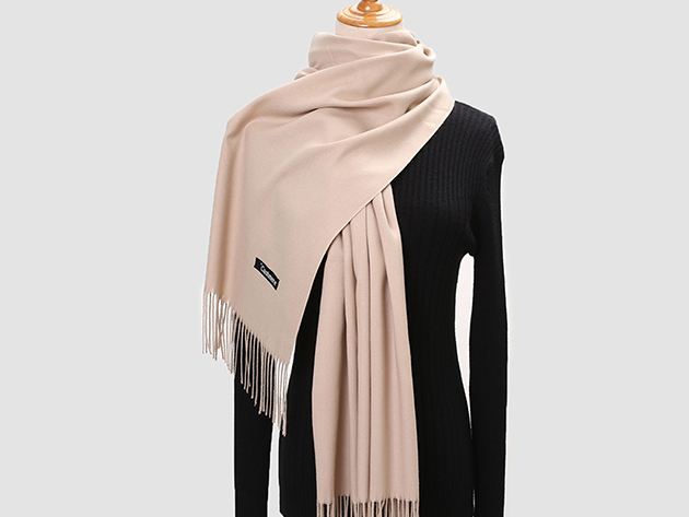 Lavisha Cashmere-Blend Shawl (Beige)