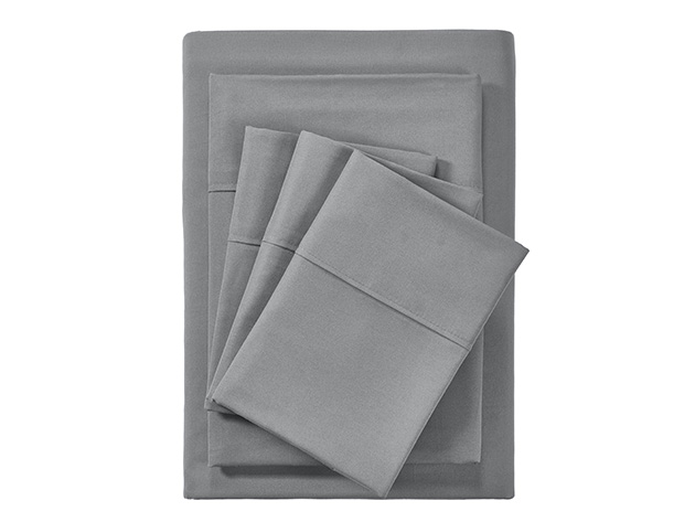 Bamboo 2000 Count 6-Piece Sheet Set with SnugGrip (Gray/Twin XL)