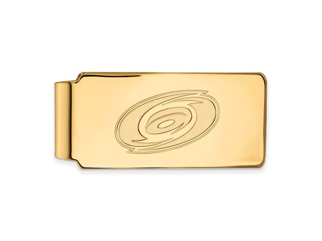 SS 14k Yellow Gold Plated NHL Carolina Hurricanes Money Clip