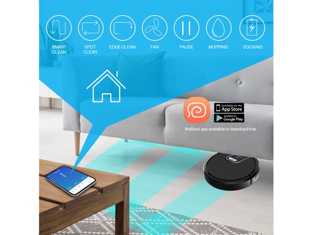 MyGenie WI-FI GMAX Robotic Vacuum Cleaner Mop App Control Dry & Wet Auto Robot