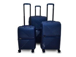 Luan Wave 3-Piece Luggage Set (Navy Blue)