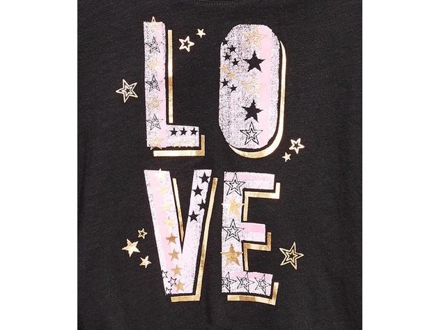 Epic Threads Big Girls Love T-Shirt Black Size Extra Large