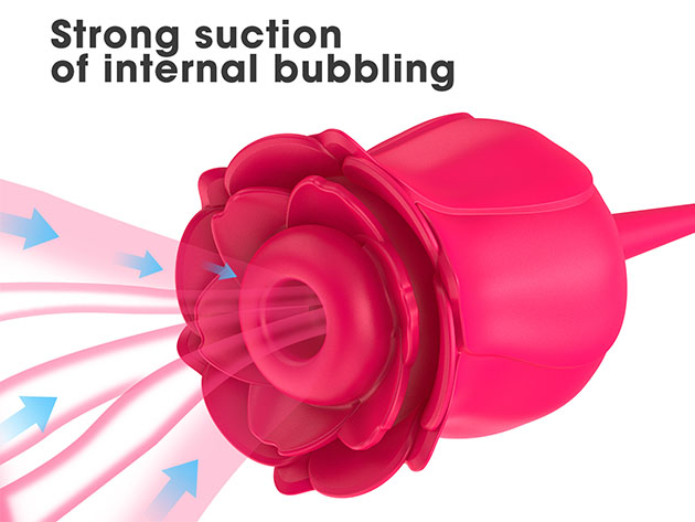 2-in-1 Rose Clitoral Vibrator