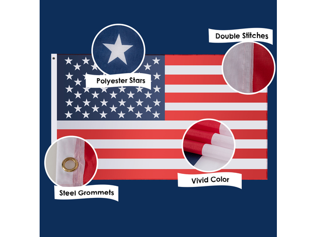Costway 4'x6' American Flag Patriotic US Flag Double Stitching Steel Grommets Polyester