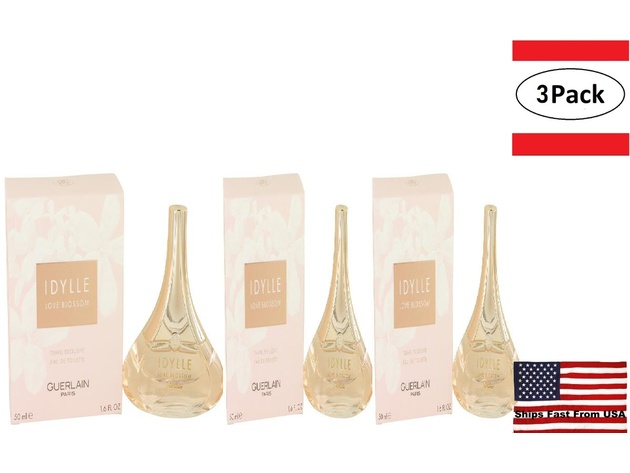 3 Pack Idylle Love Blossom by Guerlain Eau De Toilette Spray 1.6 oz for Women