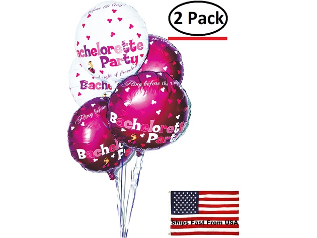 ( 2 Pack ) Bachelorette Party Foil Balloons 9 Pack Assorted  Colors