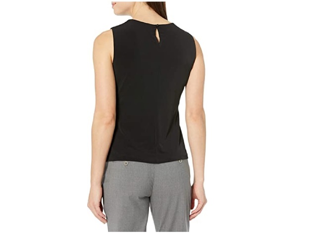 Calvin Klein Women's Pleated-Neck Tank Black Size Extra Large