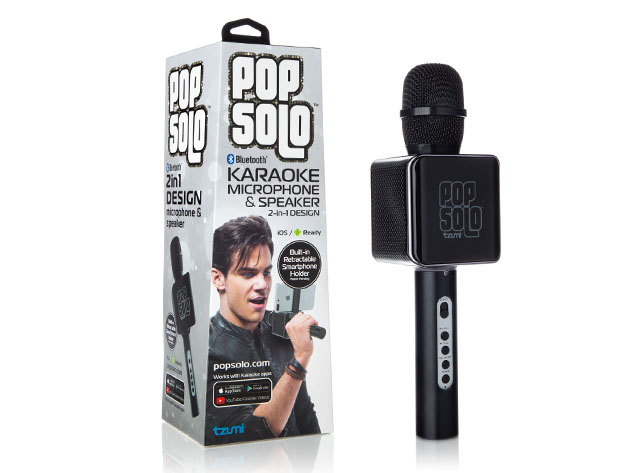PopSolo™ Bluetooth Karaoke Microphone (Black)