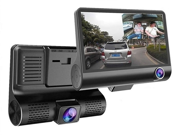 Safe Drive Dual Camera Car Dash Cam with Large Screen