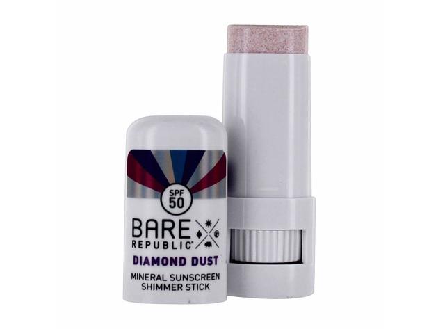 Bare Republic Mineral SPF50 Shimmer Holographic Sunscreen Stick, Natural Marshmallow,  0.3 Ounce