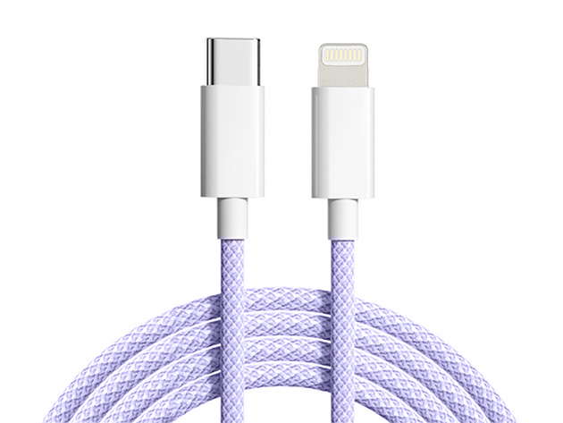 6.5" Pastel USB-C to Lightning Charging Cable (Purple)
