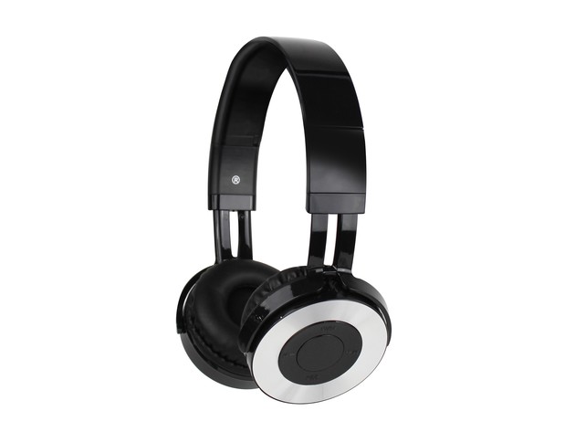 Aduro Amplify Wireless Bluetooth Stereo On-Ear Headphones with Microphone, Black/Silver (Open Box - Like New)