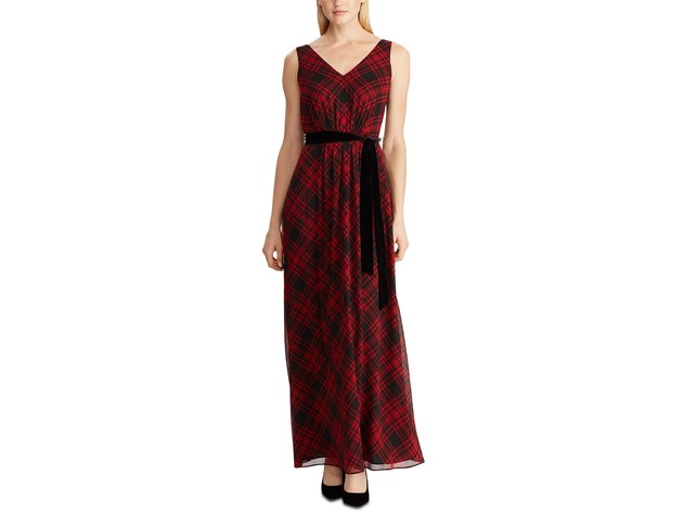 ralph lauren plaid gown
