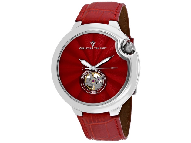 Christian Van Sant Men's Cyclone Automatic Red Dial Watch - CV0142