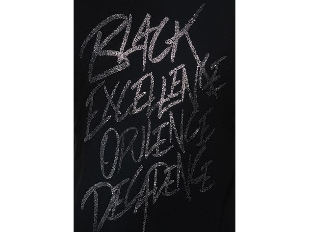 Sean John Men's Black Excellence Glitter T-Shirt Black Size Small