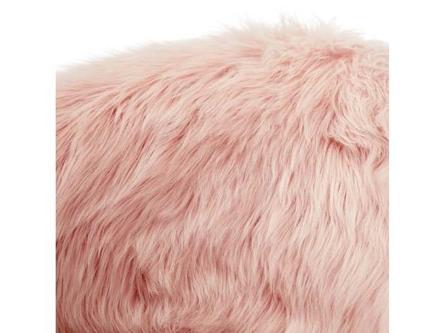 Ana Lux Fur Accent Chair (Rose Pink)