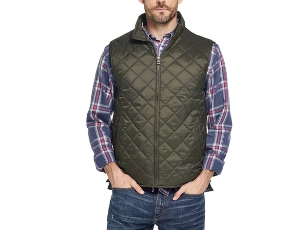 Weatherproof Vintage Men's Diamond Quilted Vest Black Size Small