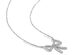 Bow Ribbon Pendant Necklace in Sterling Silver with Chain with Accent Diamonds