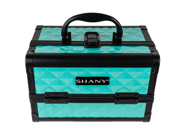 SHANY Mini Makeup Train Case With Mirror - TURQUOISE