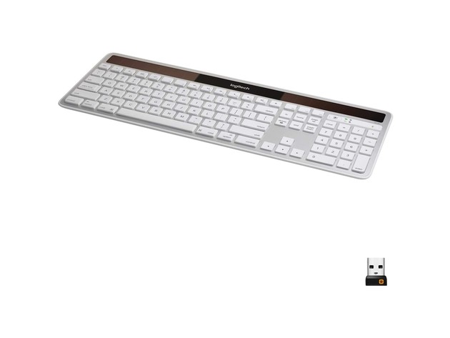 Logitech K750 Wireless Solar Keyboard for Mac Solar Recharging, Mac-Friendly Keyboard, 2.4GHz Wireless - Silver [Open Box]