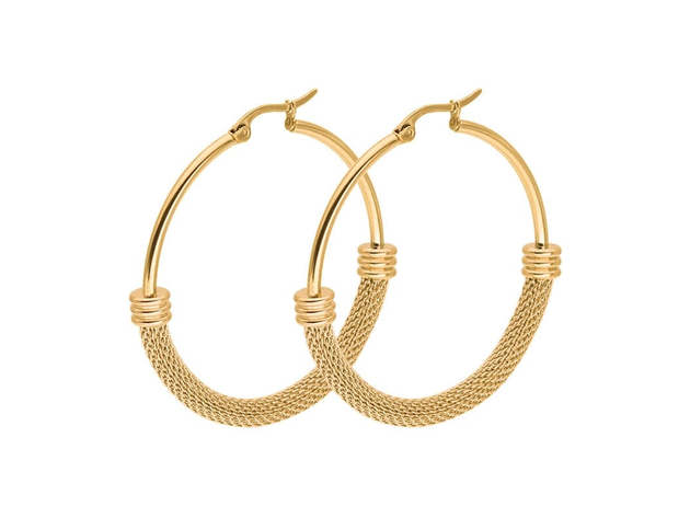 Gold Mesh Hoop Earrings