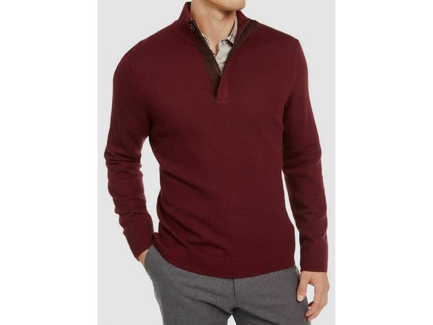 Tasso Elba Men's Supima Cotton Crewneck Sweater Dark Brown Size Large