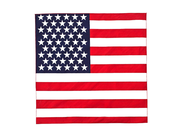 Solid 100% Cotton Unisex Bandana - 8 Pack - USA Flag