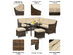 Costway 6PCS Patio Rattan Dining Sofa Furniture Set Ottoman Table Lower Shelf - Beige