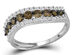 White and Champagne Diamond Ring 3/4 Carat (ctw Clarity I2-I3 Color-J-K) in 10K White Gold - 8