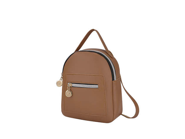 Leather Backpack Purse (Brown)