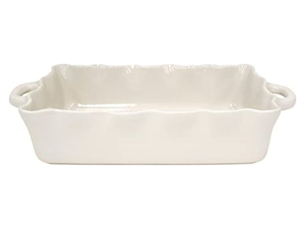 Casafina Stoneware Ceramic Dish Cook & Host Collection Baker, L14"xW10" - Cream (Like New, Open Retail Box)