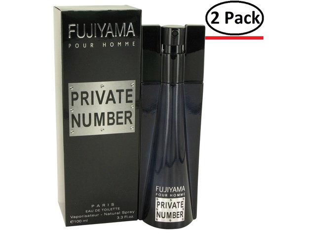 Fujiyama Private Number by Succes De Paris Eau De Toilette Spray 3.3 oz for Men (Package of 2)
