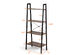 COSTWAY 4-Tier Ladder Shelf Ladder Bookcase Bookshelf Display Rack Plant Stand Natural - Brown + black