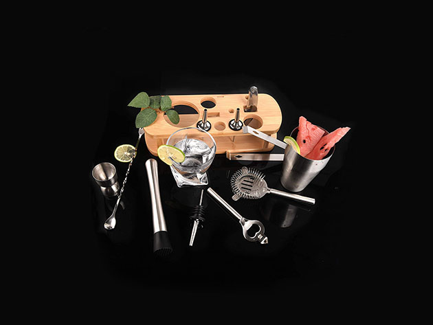 11-Piece Stainless Steel Cocktail Bar Tool Set