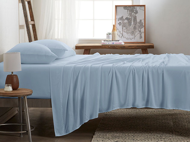 4-Piece Luxury 100% Rayon Bamboo Sheet Set // Aqua (King)