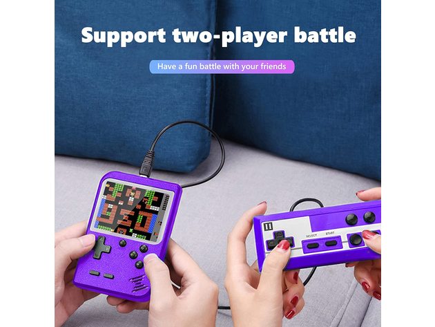 Handheld Retro Game Console with 500 Built-In FC Games & Controller